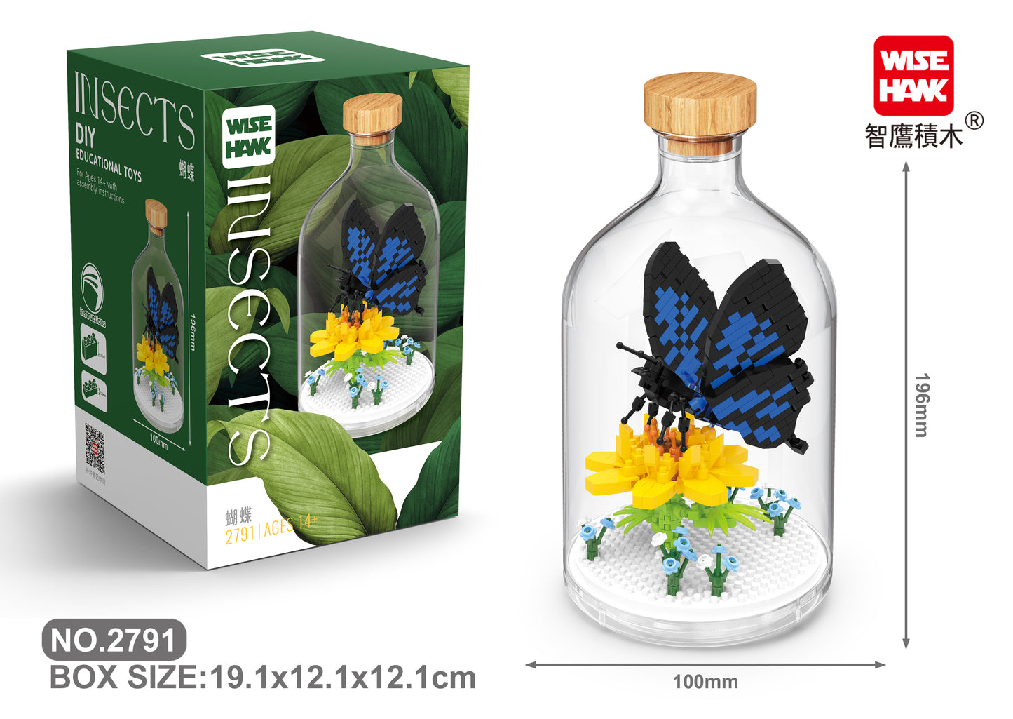 dunkler Schmetterling in der Flasche