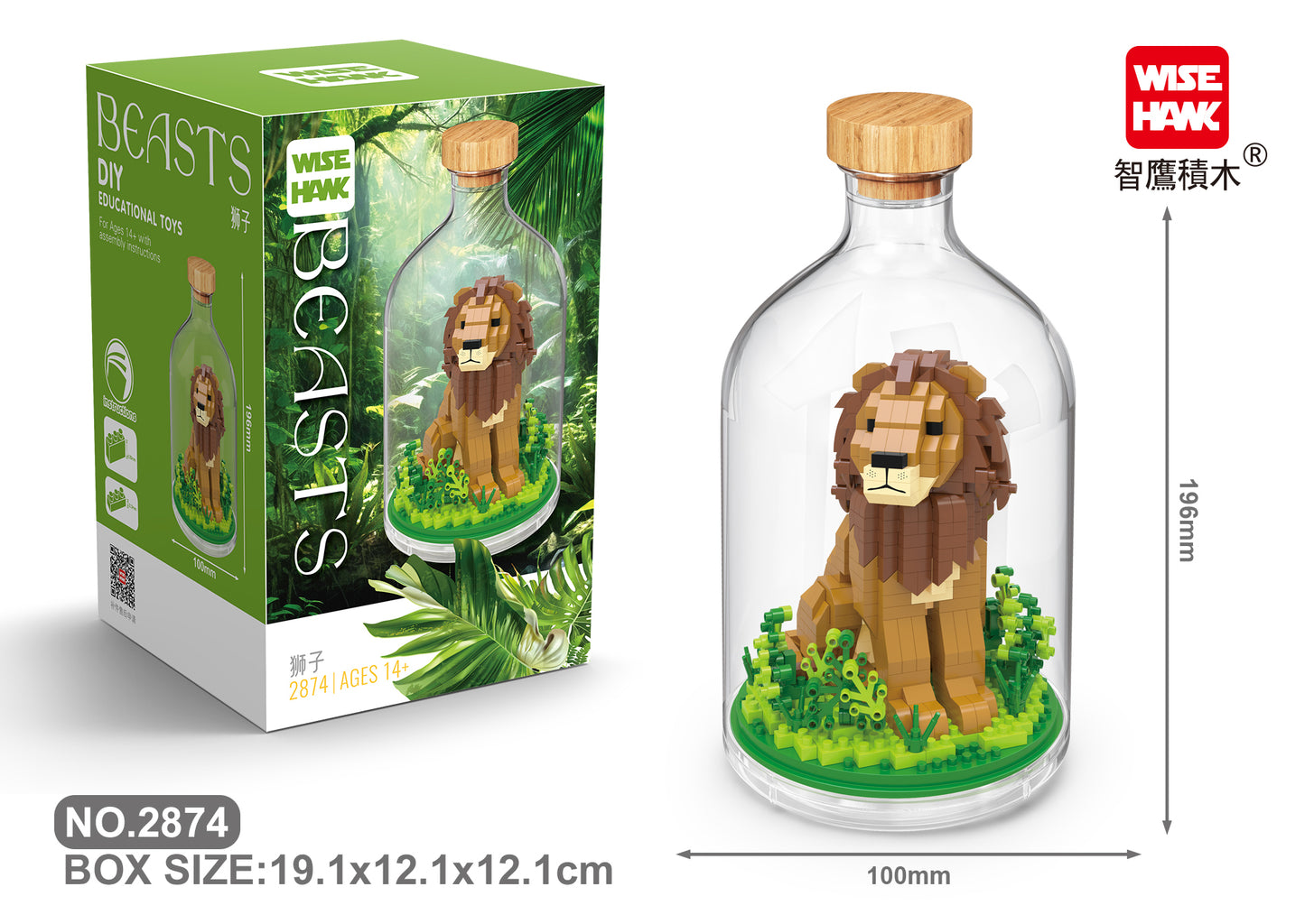 Löwe in der Flasche