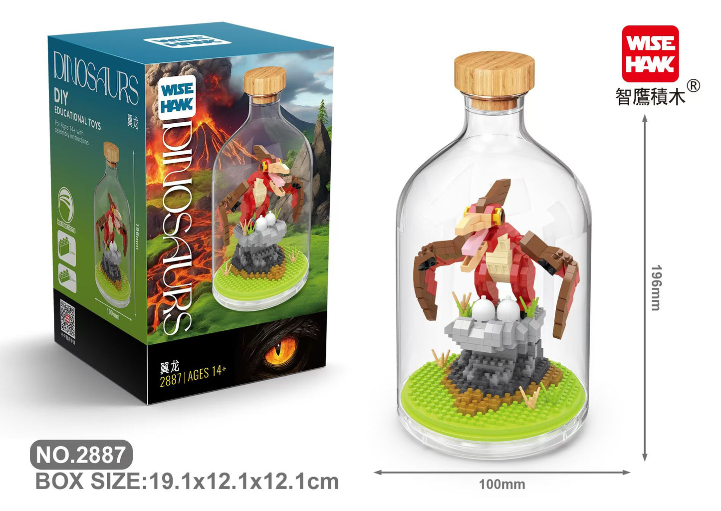 Flugsaurier / Pteranodon in der Flasche