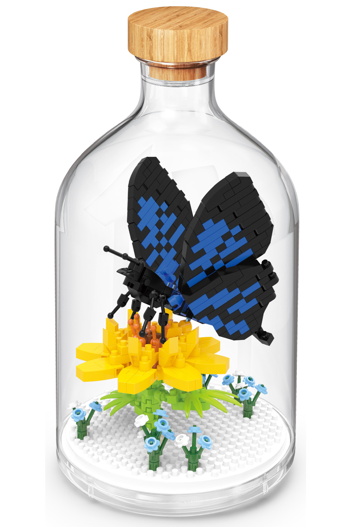 dunkler Schmetterling in der Flasche