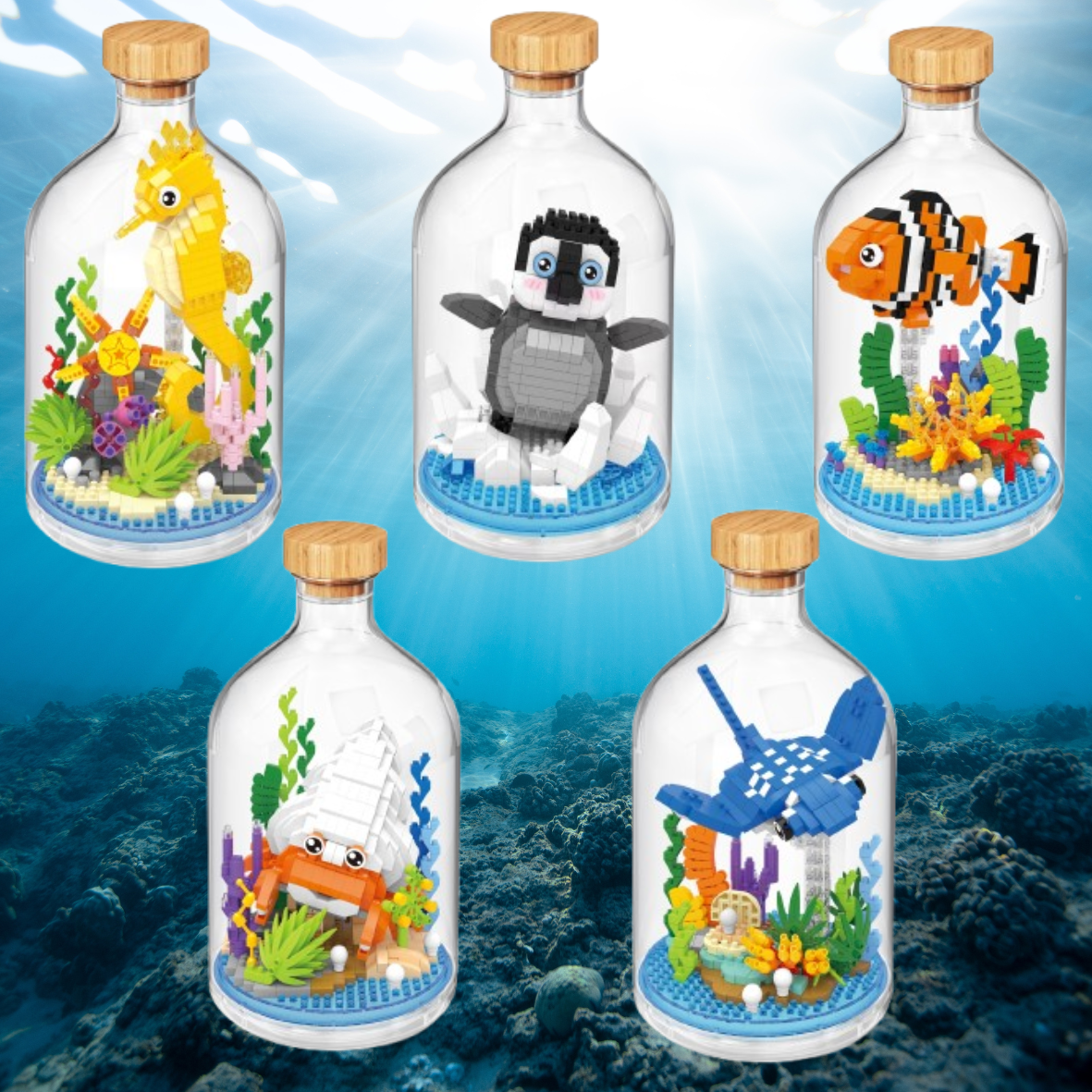 Unterwasserwelt in der Flasche