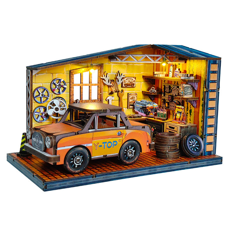 DIY BookNook Autowerkstatt Dollhouse Reparatur  – Miniatur Auto-Garage | Kreatives Book Nook Bastelset für Erwachsene & Sammler