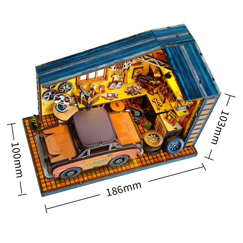DIY BookNook Autowerkstatt Dollhouse Reparatur  – Miniatur Auto-Garage | Kreatives Book Nook Bastelset für Erwachsene & Sammler